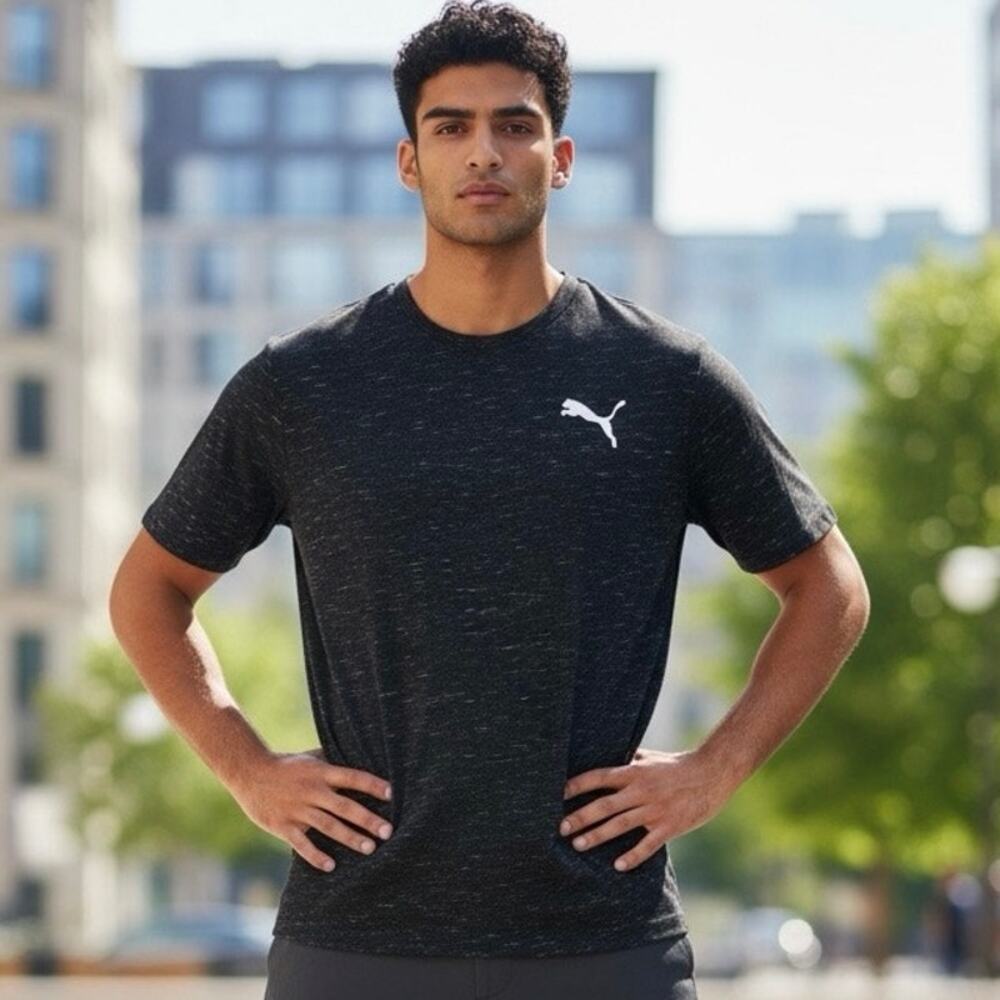 Puma Dry Cell Men’s Tshirt Large Evostripe Black Heather new with tags